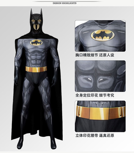 Batman Cos Animado De Una Sola Pieza Mallas Temporada 1 Cosplay Mono Traje De Capa