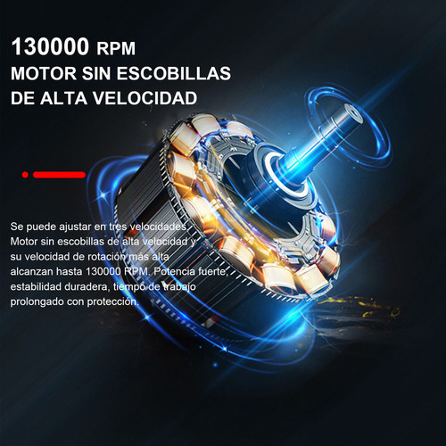 Aspirador De Aire 130.000 Rpm Regulable En 3 Etapas