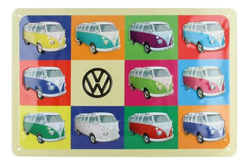 Brisa Colección Vw - Cartel Retro De Chapa Volkswagen Decora