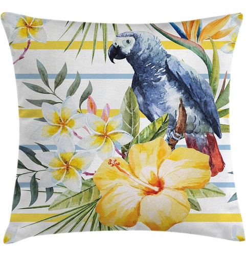 Funda De Cojín De Almohada De Loro Ambesonne, Patrón Tropica