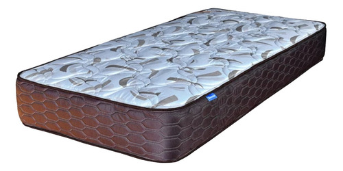 Colchón 1 plaza de resortes Suavestar Superstar blanco y marrón - 80cm x 190cm x 25cm