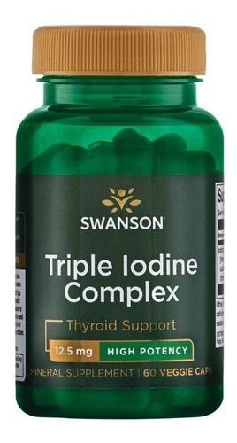 Complejo Triple De Yodo  12.5mg 60cap Apoyo Tiroides Swanson