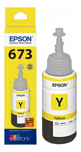 Botella Tinta Epson 673 Amarillo T673420 L800 L1800 Wis  