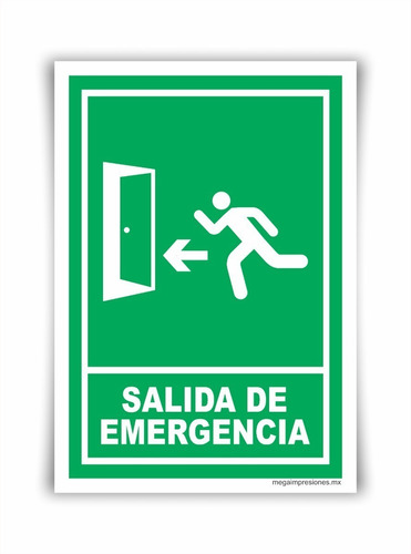 Señalamiento Letrero Salida De Emergencia 20x25