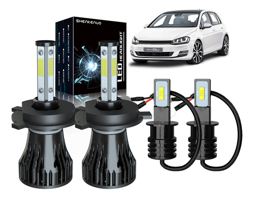 Faros Led Y Bombilla Antiniebla Para Chevy Aveo 2002-2015