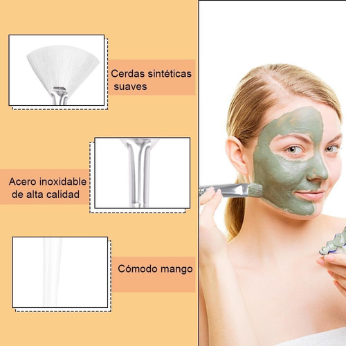 Brochas Para Máscara Facial Con Abanico Suave, 20 Cepillos