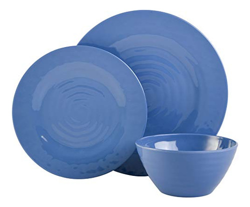 Gibson Home 11693612 Brist Juego De Vajilla De Melamina Azul