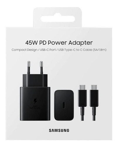 Cargador Para Samsung 45w Super Rápido 