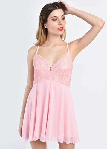 Mono Vestido Corto Fiesta Noche Breteles Ajustables