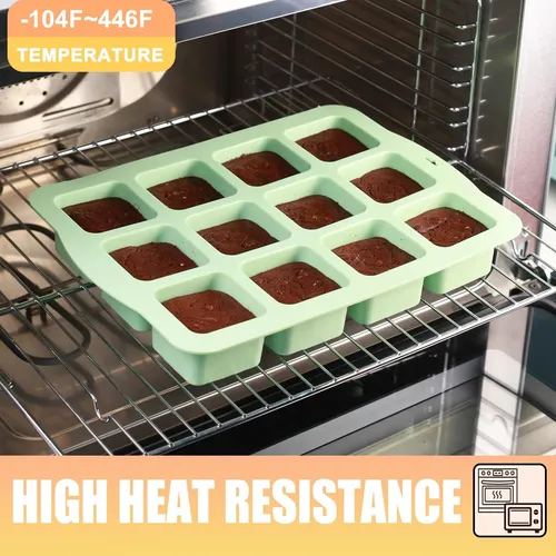 Molde De Silicona Qeleg Para Brownies Con Divisores, 2 Pzs