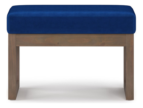 Banco Otomano Rectangular 68 Cm Terciopelo Azul Sala Dormito