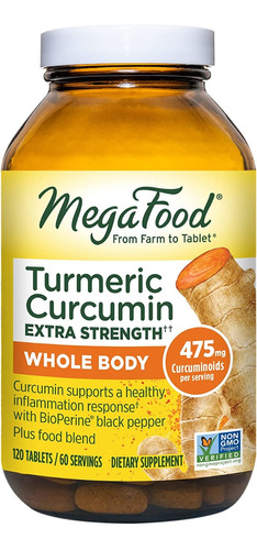 Megafood Turmeric Curcumin Strength Whole Body X 120tabs