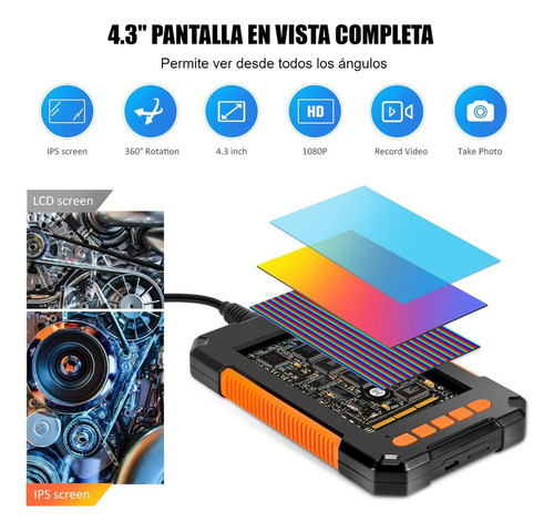 Imagen 4 de 5 de Cámara De Inspección Endoscópica 1080p 4,3hd 2-5mts