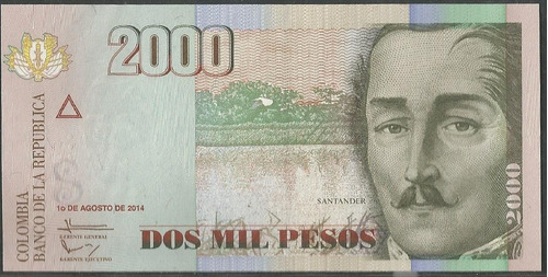 Colombia, 2000 Pesos 1 Ago 2014 Bgw490-r27