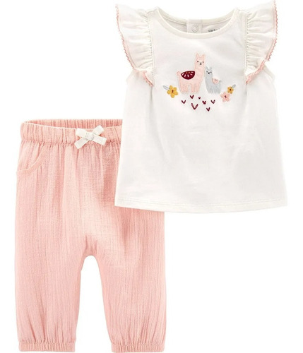 Set De 2 Piezas Pantalón Y Blusa De Llama Niña