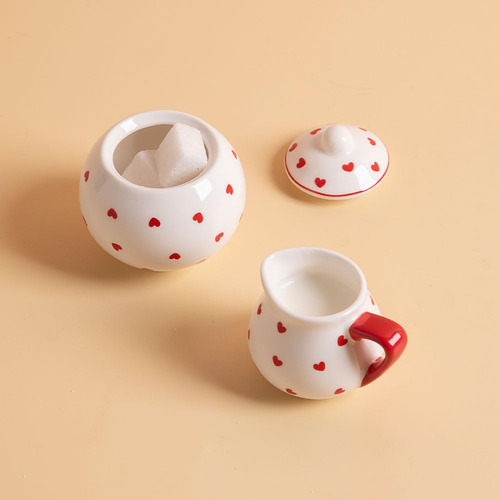 Juego De Té Porcelana Niños, Tetera, Taza, Azucarero, Lunare Color