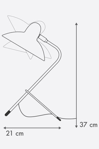 Imagen 5 de 5 de Lampara De Mesa Velador Escritorio Julia Ikon Salmon Diseño