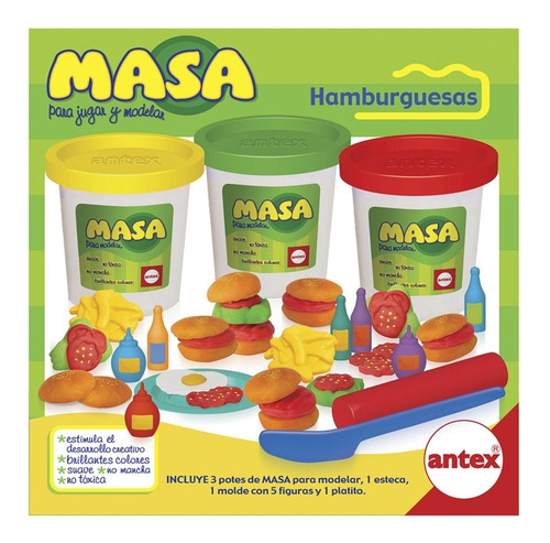 Juego De Masa Para Modelar Hamburguesas Antex Edu Full