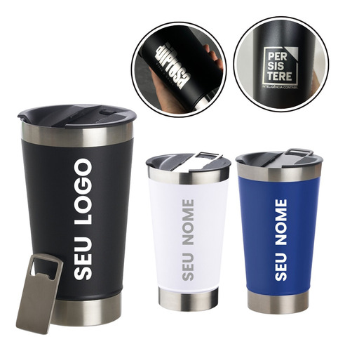 Kit 110 Copos Térmico Personalizado C/ Nome Logo 500ml