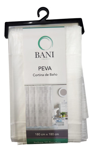 Cortina Para Baño 180x180 Cm Blanco Rayas
