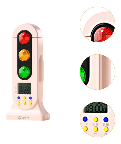 Mini Semáforo De Semáforos Conteo De Temporizador Rosa