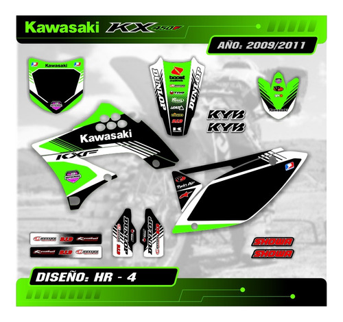 Kit Calcos - Gráfica Kawasaki Kxf 450 - 2009/2011
