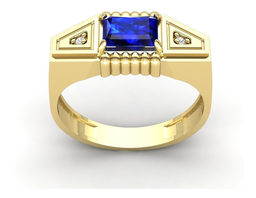 Anel Formatura Masculino 6.7 Gramas Ouro 18k - Cor Dourado