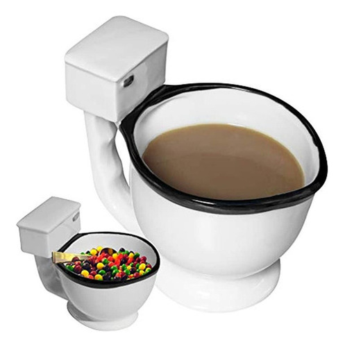 Evelots Set De 2 Tazas De Inodoro Taza De Te De Ceramica O