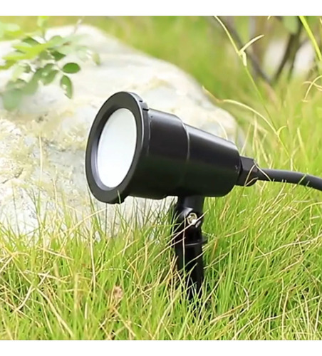 Kit 10 Un Luminária Espeto Ip67 Jardim 9w Luz Gramado Slim Carcaça Preto Luz Branco-quente 110v/220v