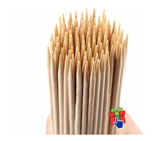 Imagen 4 de 5 de Palitos Madera Brochette 30cm X 500 Pinches Duros Brocheta