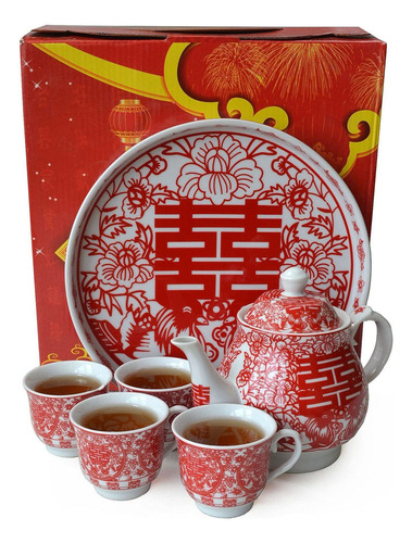 Juego De Té Set De   Chino Servicio De Porcelana Tetera Jdt