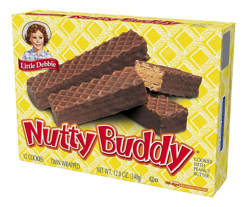 2 Pzas Galleta Little Debbie Nutty Buddy Con Crema De Cacahu