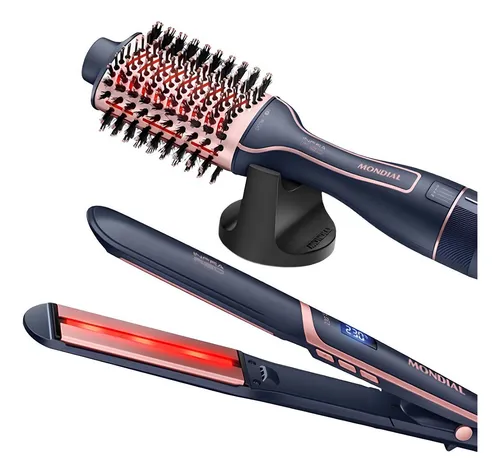 comprar Kit Mondial Escova Secadora + Prancha Alisadora Tourmaline