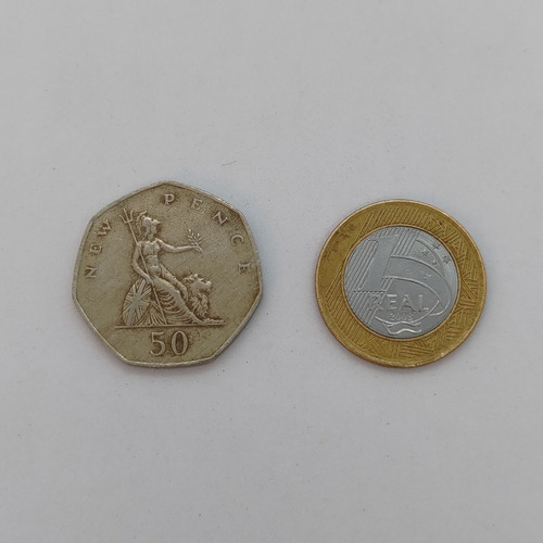Antiga Moeda De 50 Pence Ano 1997 Inglaterra - 16411n (Usado)