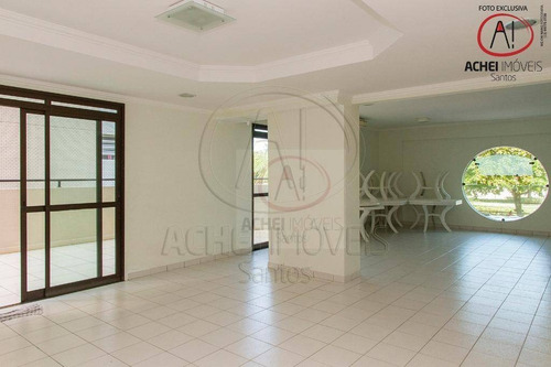 Cobertura Com Vista Para O Mar, Na Avenida Da Praia, Com 2 Dormitórios (1 Suíte) E 2 Vagas, À Venda, 160 M², Por R$ 1.018.000 - Pompeia - Santos/sp - Co0108
