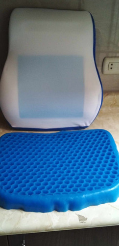 Pack Cojín Espaldar Y Asiento C/ Gel Viscoelástico Con Funda