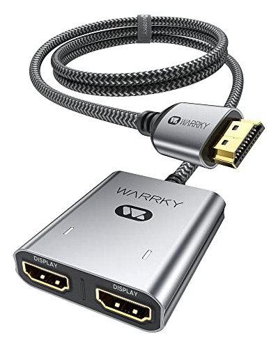 Warrky - Divisor Hdmi 4k, 1x2 Pantalla Hdmi Duplicada/espejo