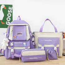Comprar Set Mochila Escolar Unisex 4 Piezas Funcionales Monday