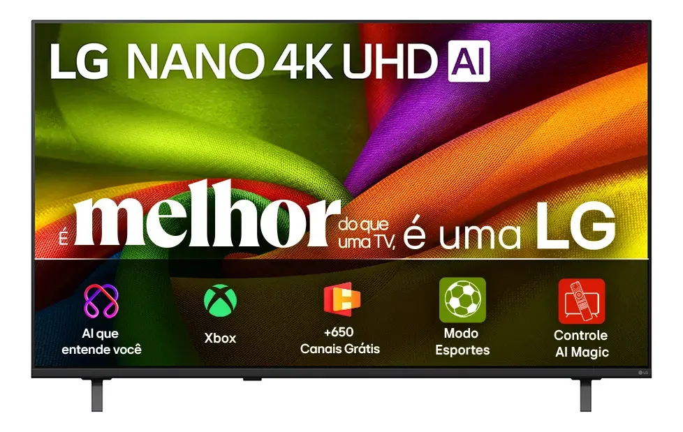 Smart TV 4K 85" LG NANO UHD AI NU855 2026 Processador α7 Ger9 HDR10 Xbox Bluetooth Wi-Fi AI Search Google Gemini webOS 26 - 85NU855BPSA