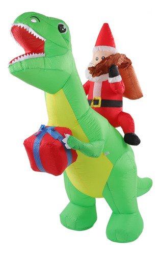 Dinosaurio Inflable Decorativo C/diseño Navideño P/exterior