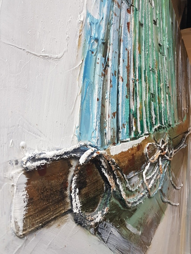 Imagen 3 de 10 de Cuadro Pintado A Mano Moderno Living Dormitorio 80 X 80 Cm