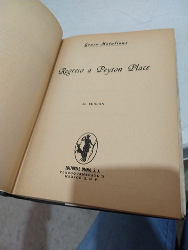 Grace Metalious Regreso A Peyton Place 55rj (Usado)