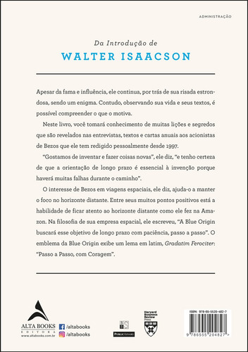 Inventar & Vagar: Príncipios e Filosofias da Amazon e Blue Origin, de Bezos, Jeff. Editorial Starling Alta Editora E Consultoria Eireli,Harvard Business Review Press, capa mole em português, 2021