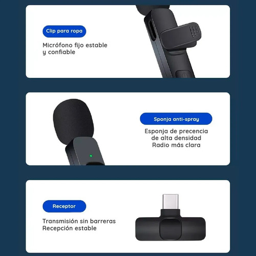 Micrófono Corbatero Inalámbrico Para Celular iPhone Samsung
