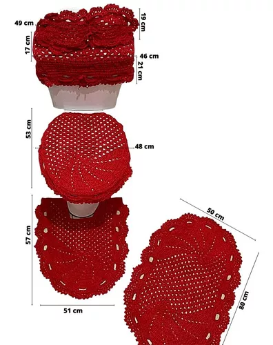 Jogo tapetes de banheiro de croche 5 pecas