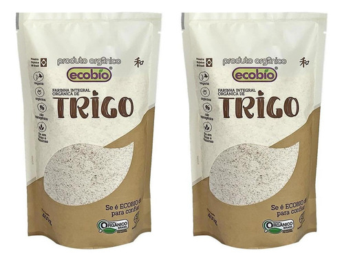 Kit 2 Farinha De Trigo Integral Orgânica Ecobio 400 G