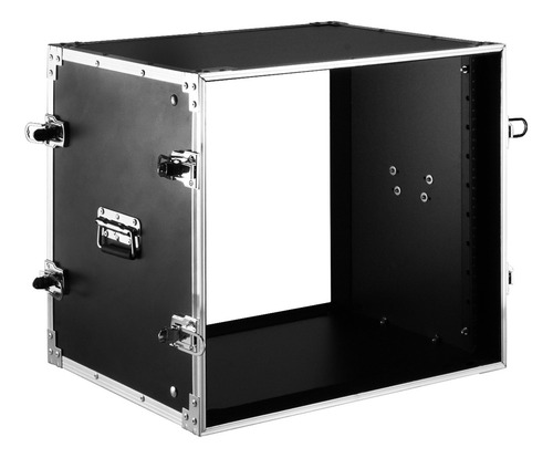 Case Rack Periférico 10u Profissional Com 2 Trilhos Roscados Cor Preto