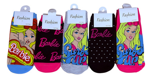 Medias De Nena X 12 Pares De Barbie Importadas Premium Barbie 35 - 41