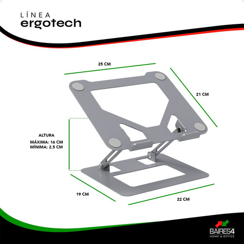 Base Soporte Notebook Computadora Elevador Regulable Baires4