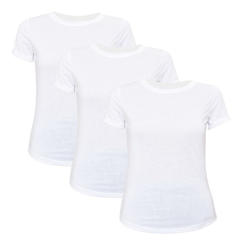 Camiseta Sublimable  Blanca P/dama Pack X 3 Disershop